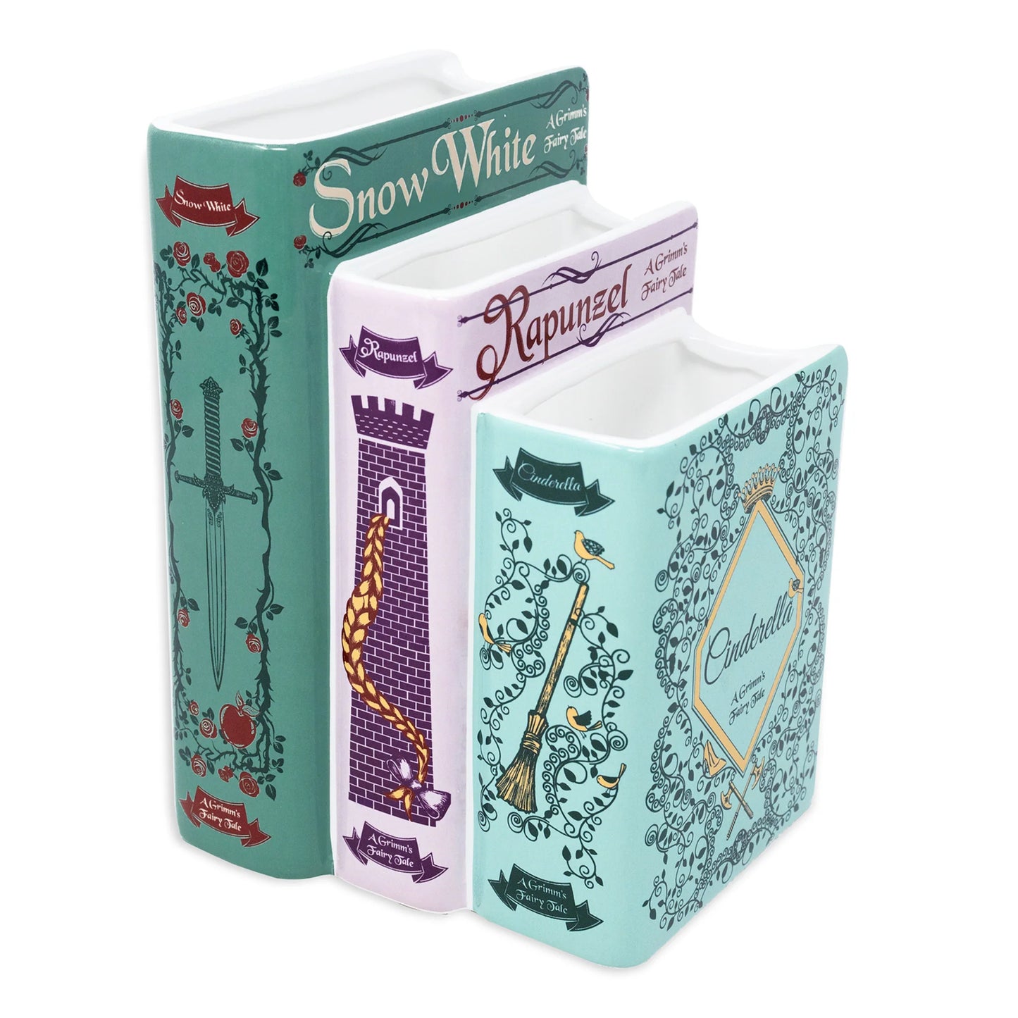 Triple Book Vase, Grimm's Fairy Tales