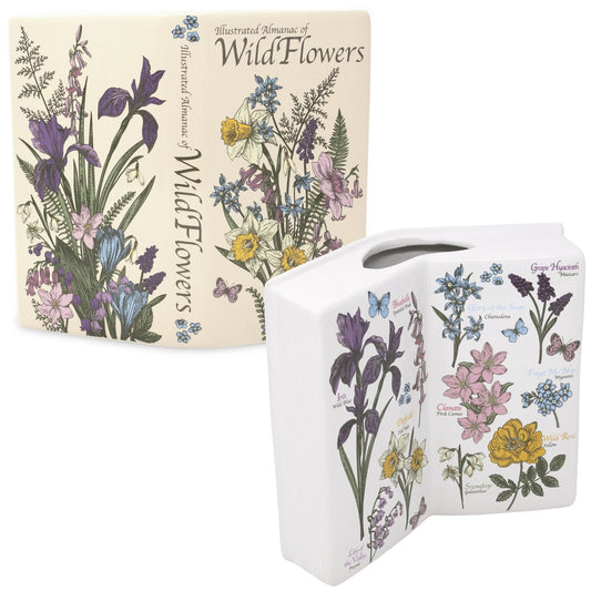 Open Book Vase, Wildflowers