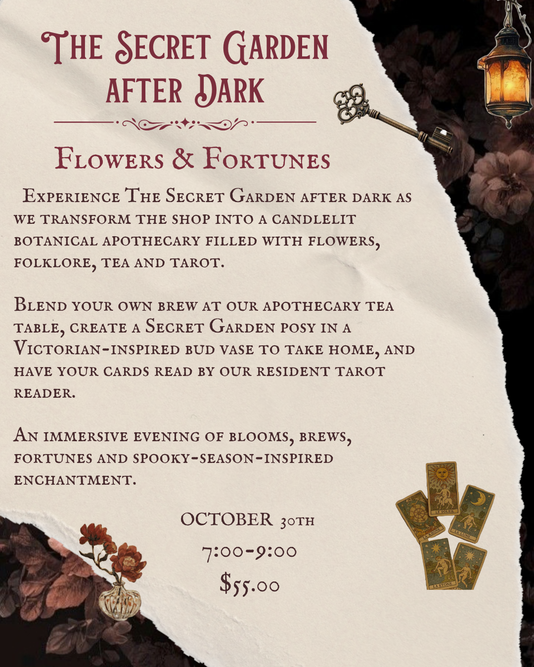 The Secret Garden After Dark: Flowers & Fortunes