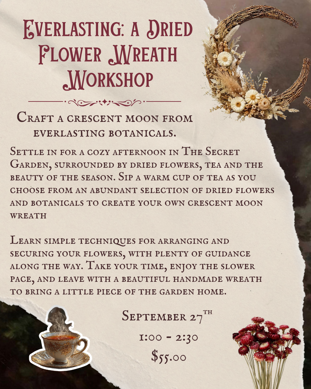 Everlasting: A Dried Flower Wreath Workshop – 09.27.2026