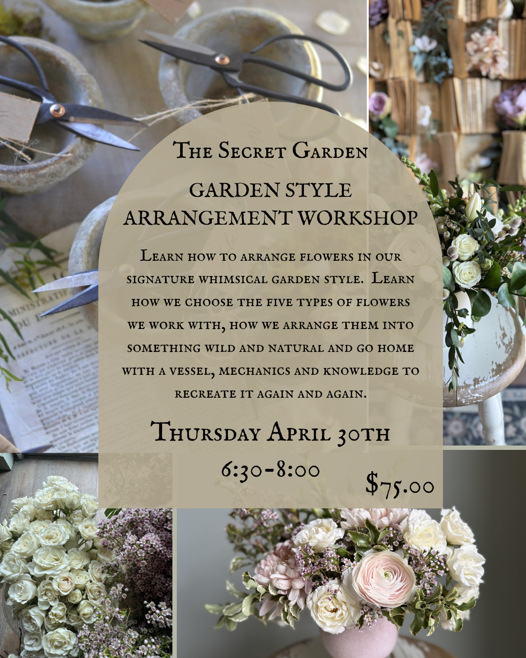 Garden Style Flower Arrangement Workshop